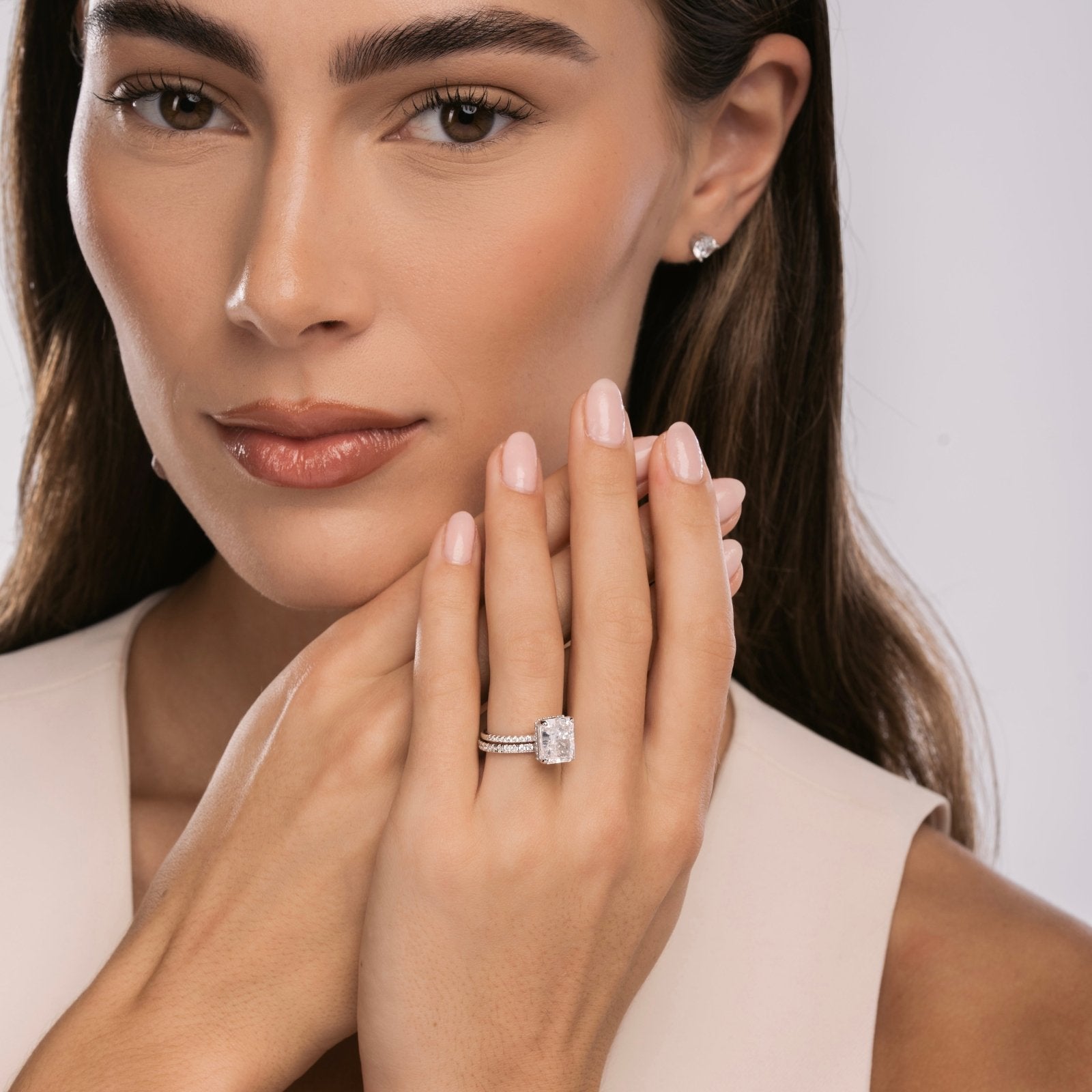 Sterling Silver Jasmine Wedding Ring Set - Luxe Emporium x