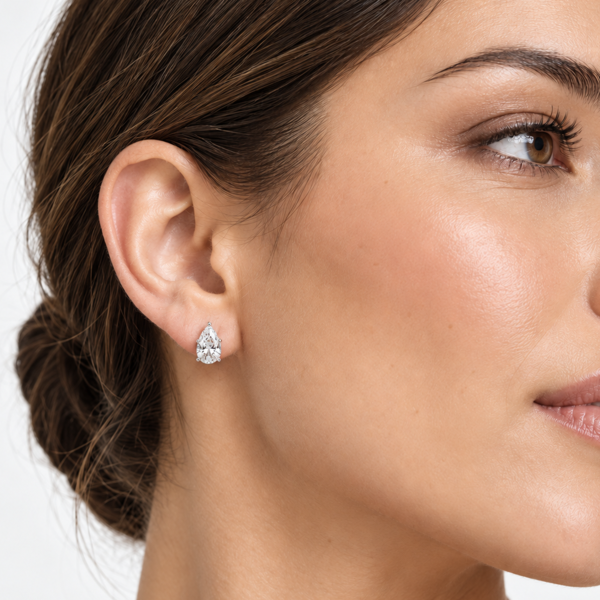 Sterling Silver Pia Pear Stud Earrings