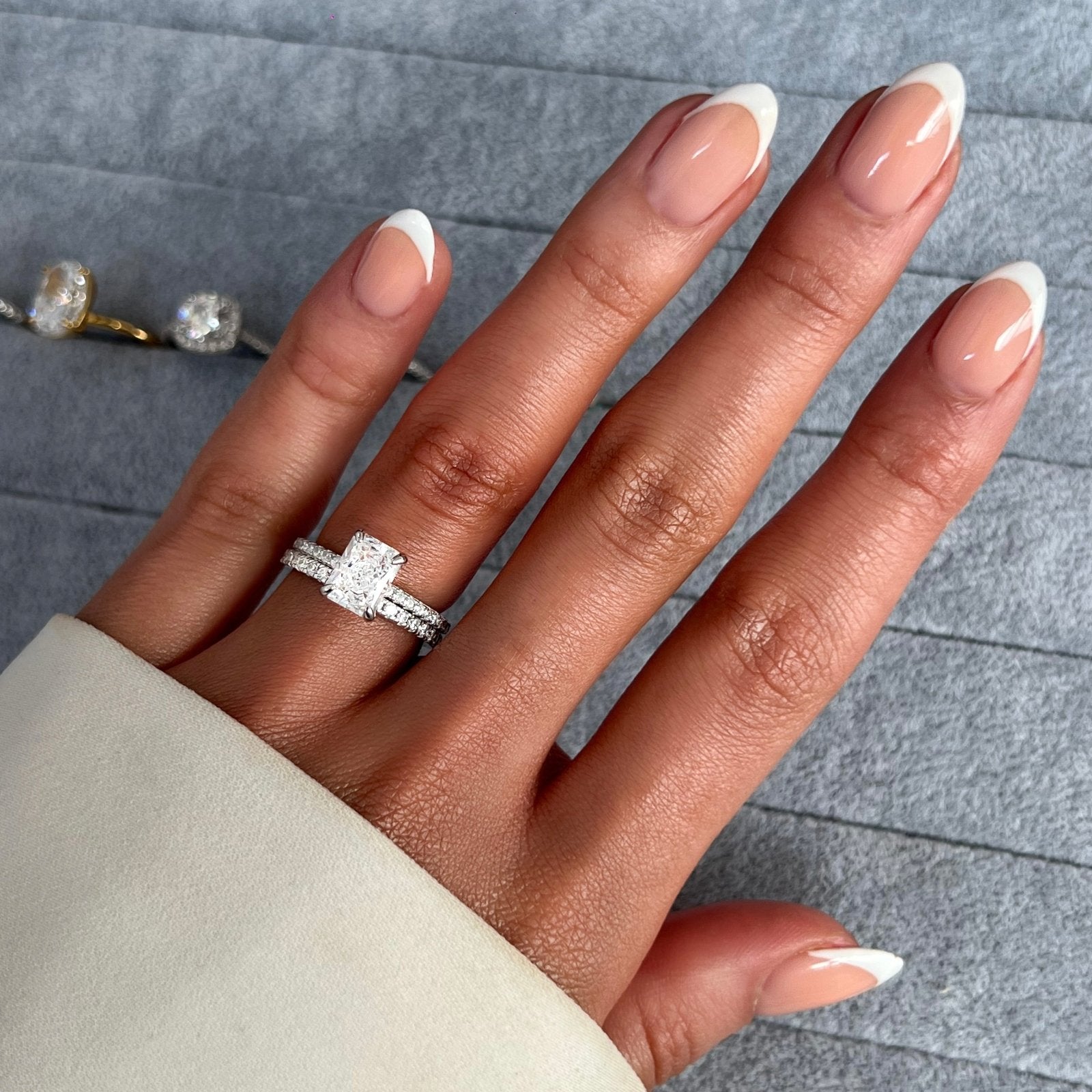 Sterling Silver Mini Jasmine Ring Wedding Set - Luxe Emporium x