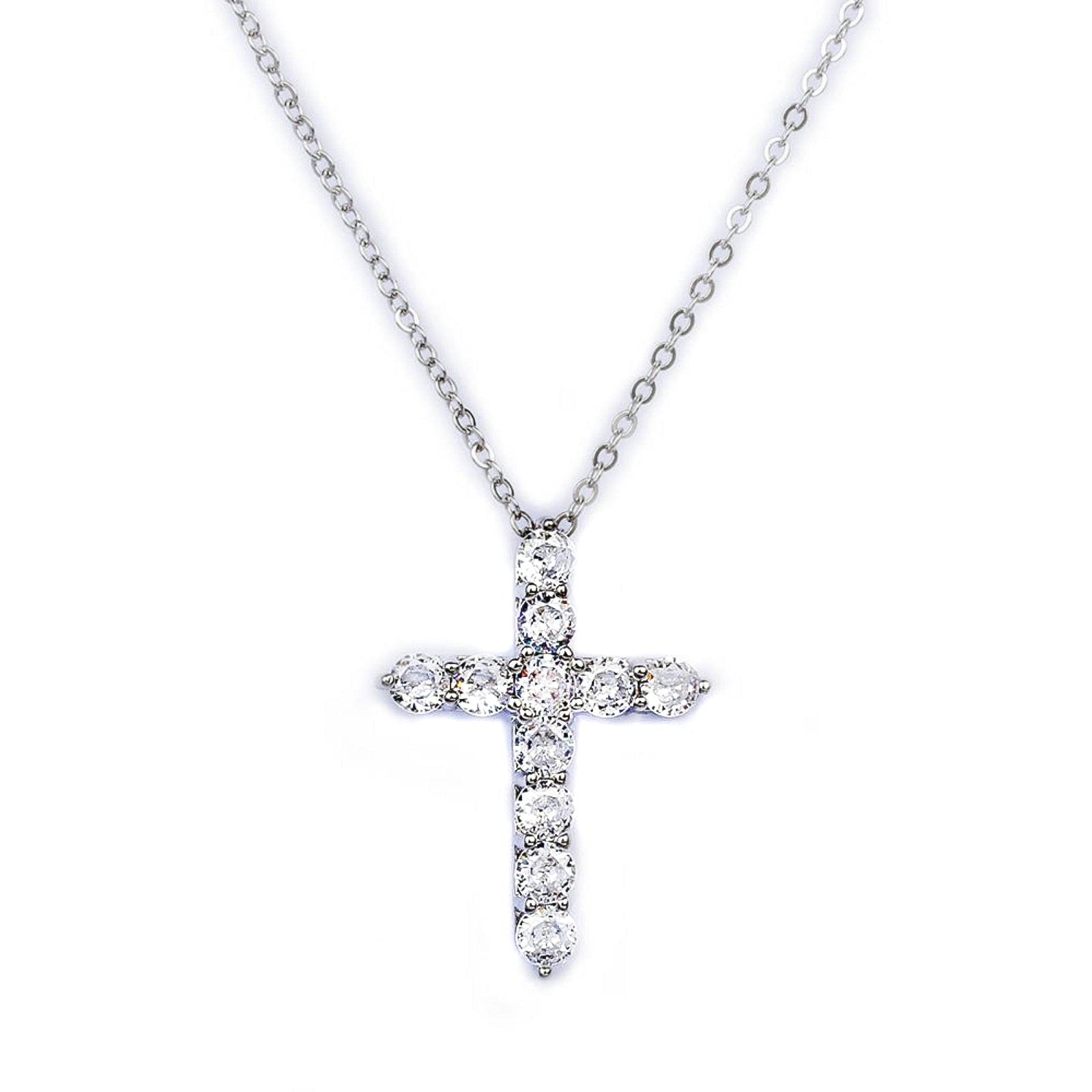 Sterling Silver Mini Cross Pendant Necklace - Luxe Emporium x