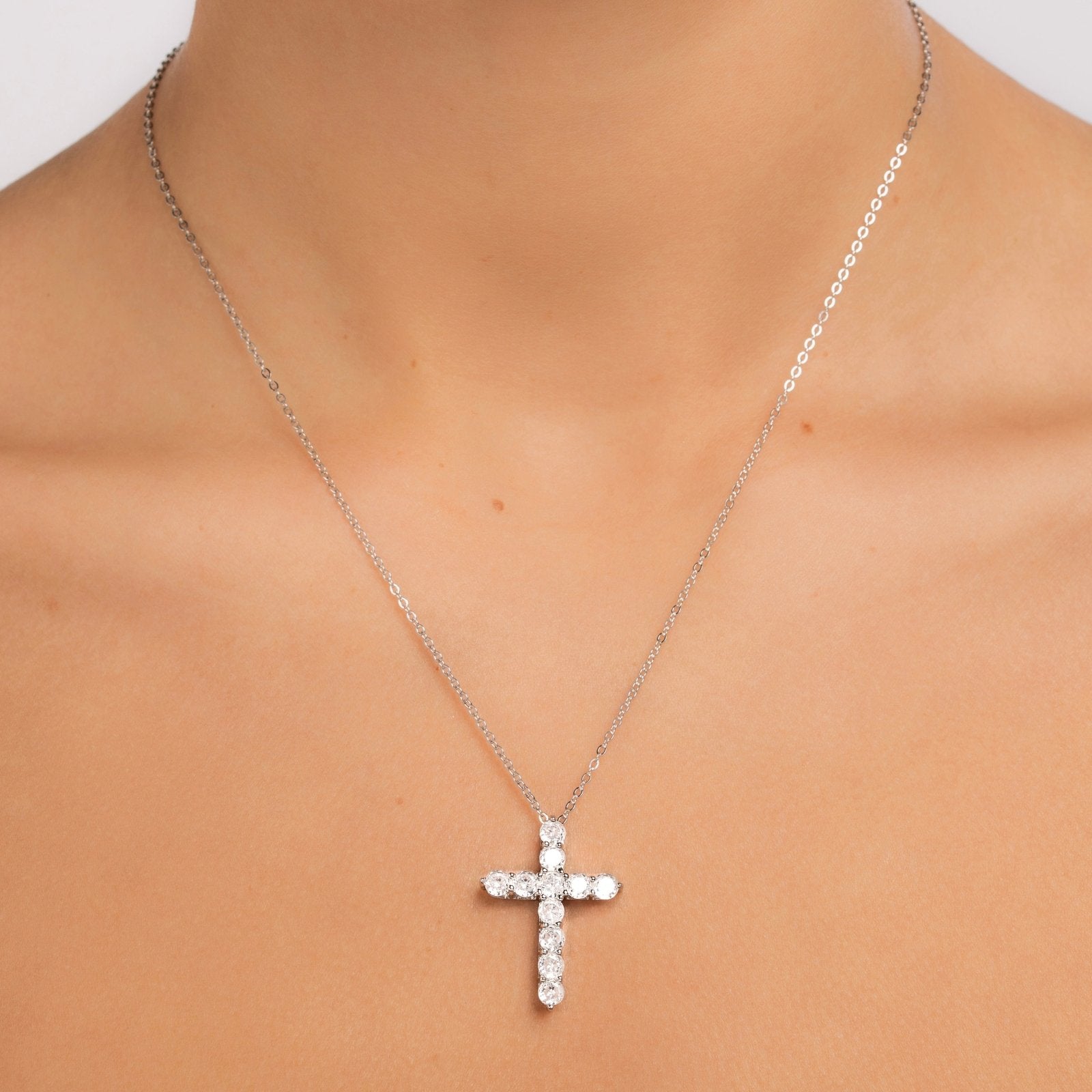 Sterling Silver Mini Cross Pendant Necklace - Luxe Emporium x