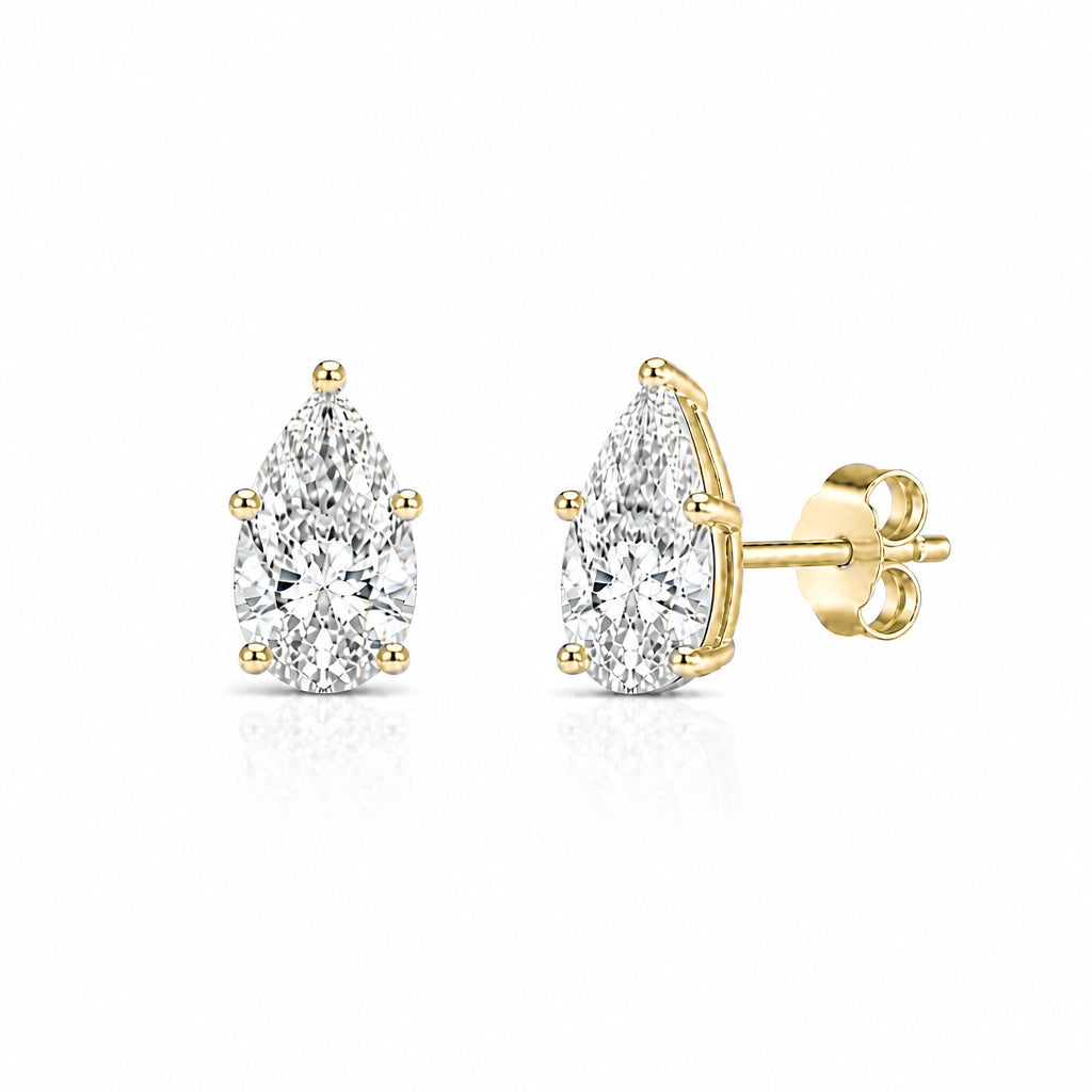 Gold Pia Pear Stud Earrings