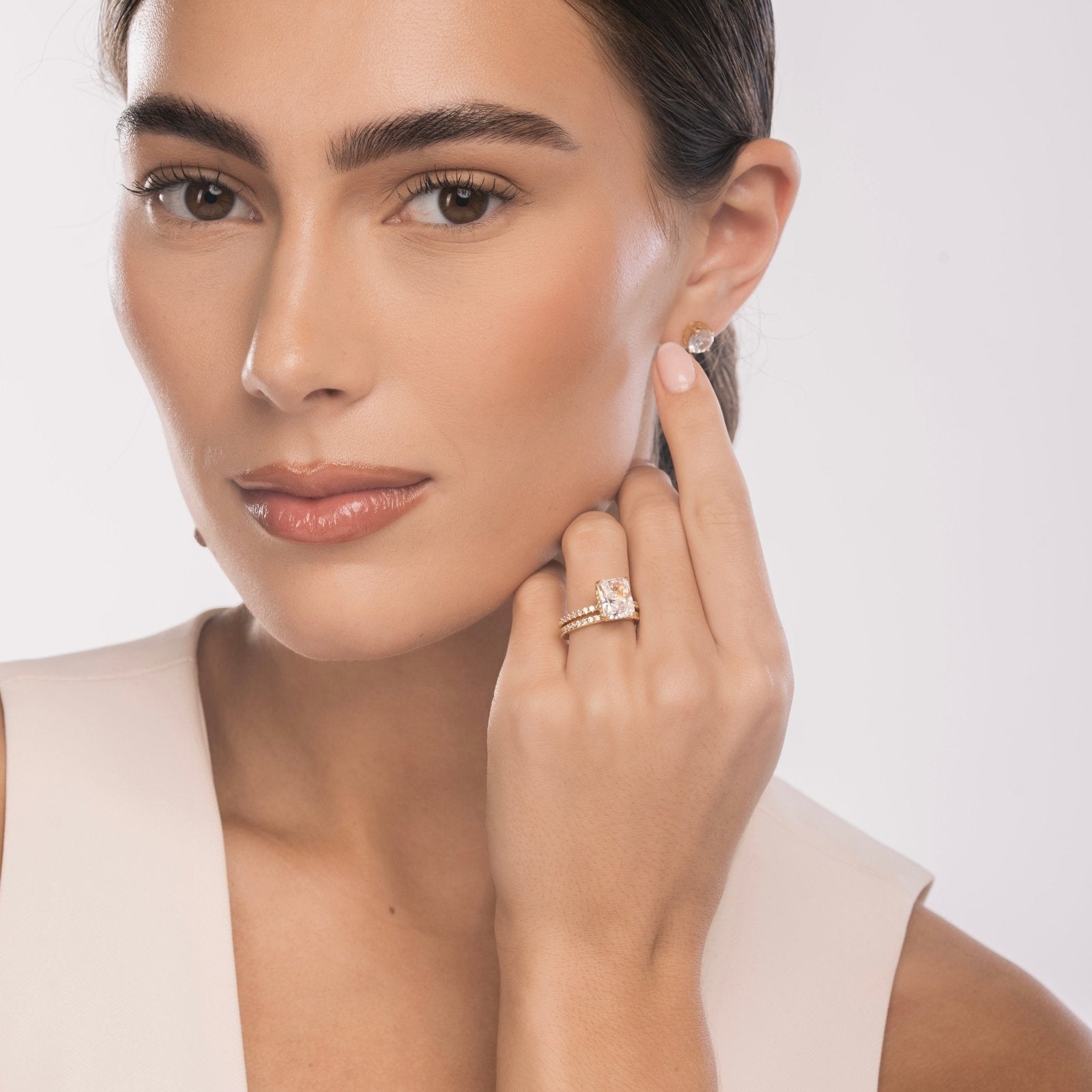 18K Gold Jasmine Ring Wedding Set - Luxe Emporium x