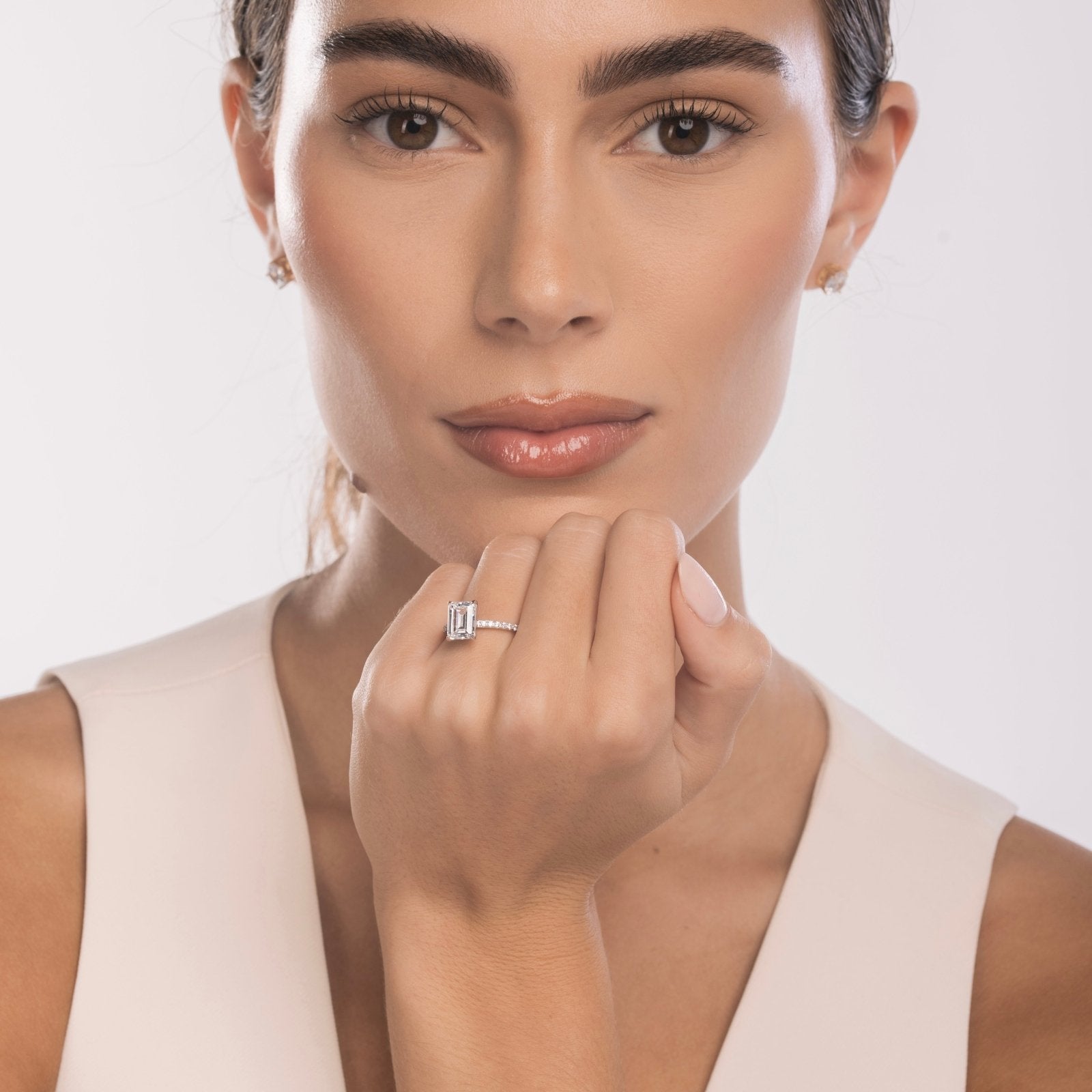 Sterling Silver Classic Emerald Cut Ring - Luxe Emporium x