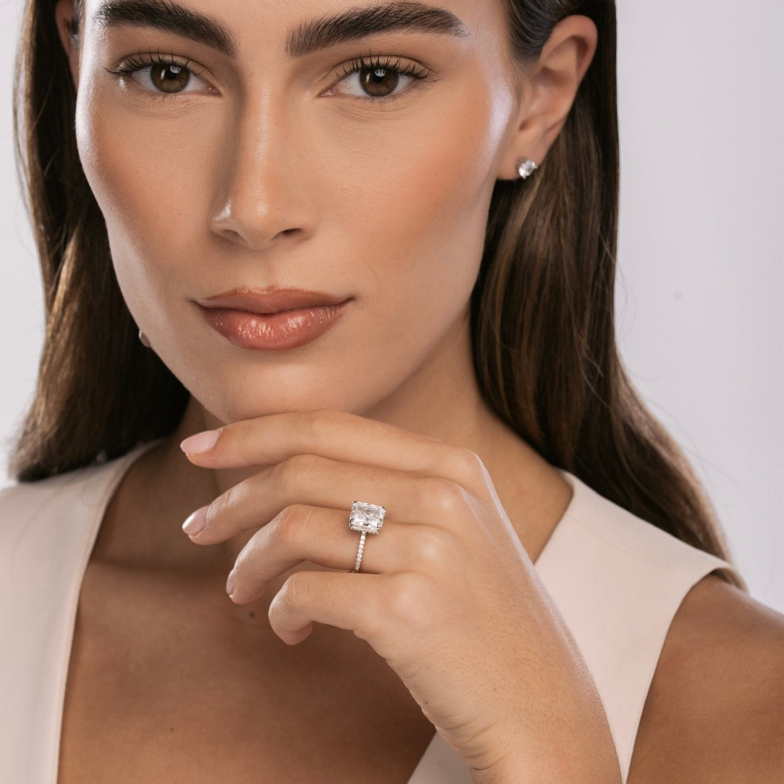 Sterling Silver Radiant Cut Jasmine Ring - Luxe Emporium x
