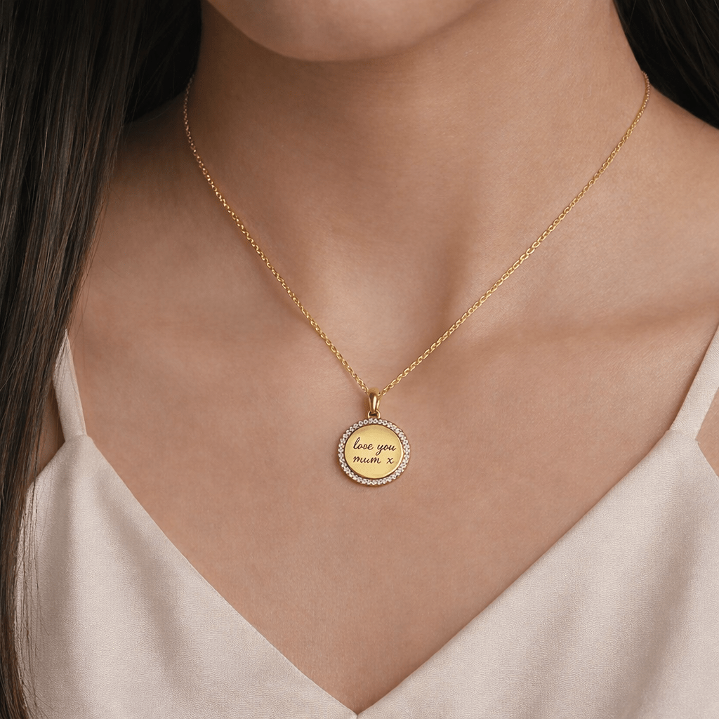 Gold Handwriting Halo Necklace - Luxe Emporium x