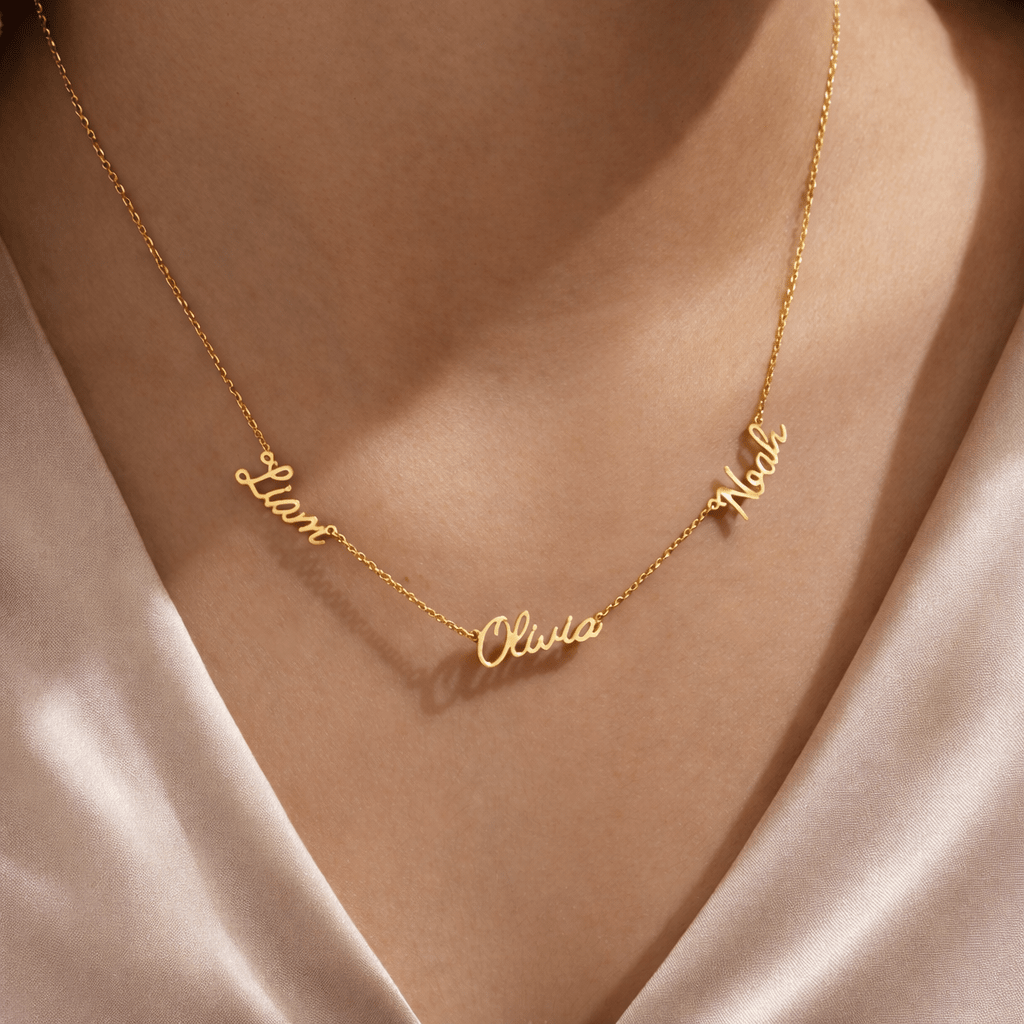 Gold Personalised Multi Name Necklace - Luxe Emporium x