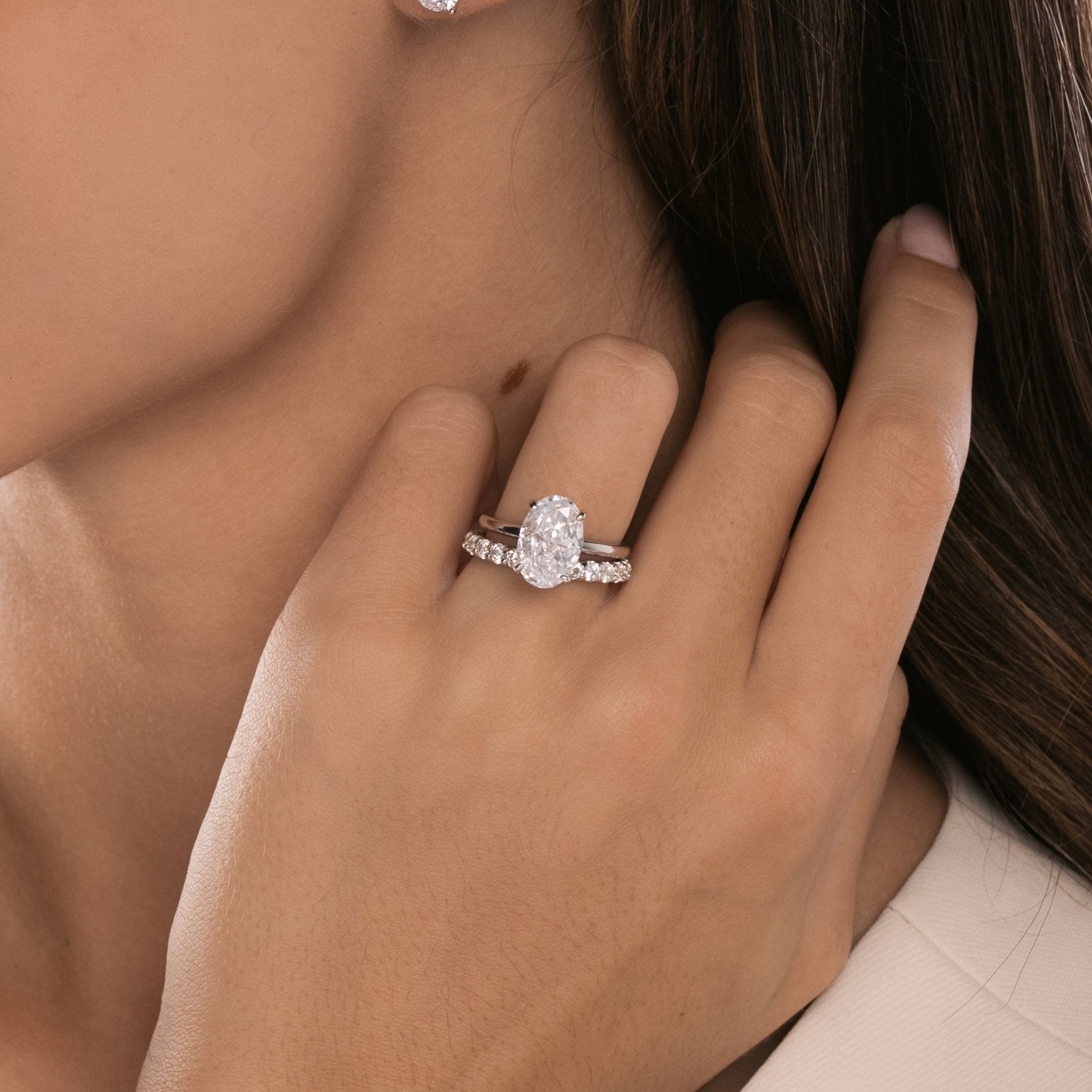 Sterling Silver Plain Band Solitaire Ring - Luxe Emporium x