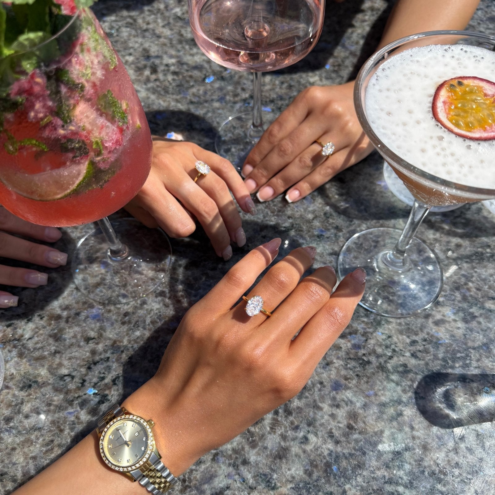 Gold Plain Band Solitaire Ring - Luxe Emporium x