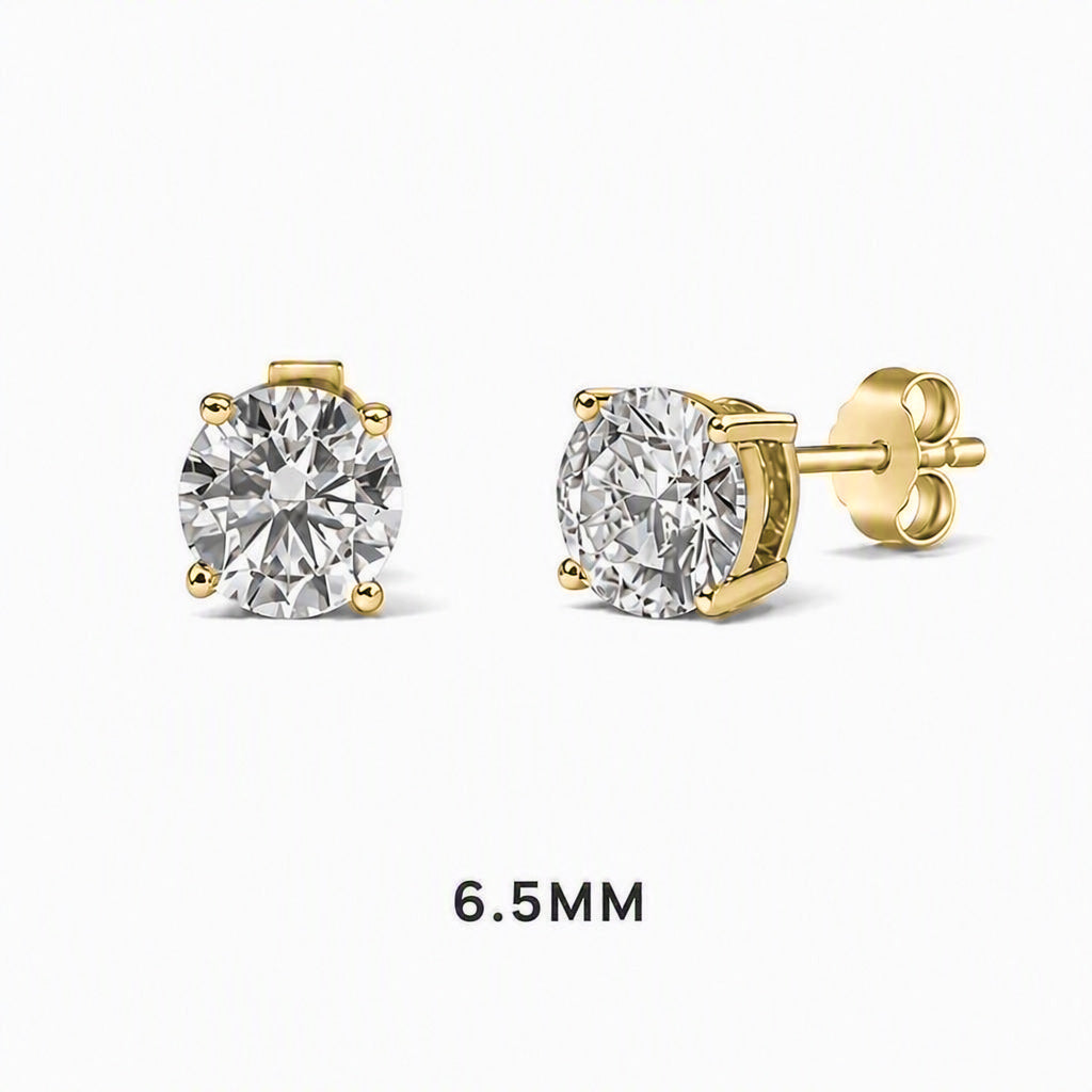 Gold Romy Round Stud Earrings