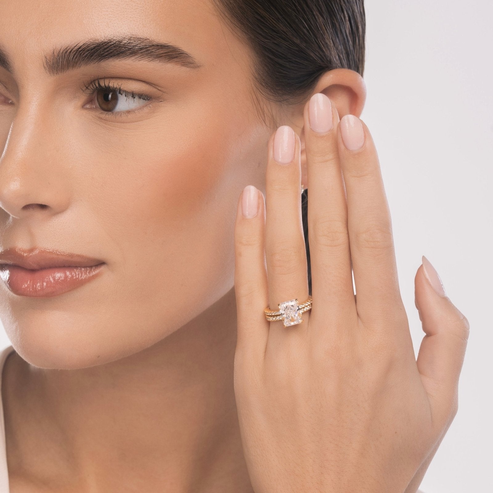 18K Gold Jasmine Ring Wedding Set - Luxe Emporium x