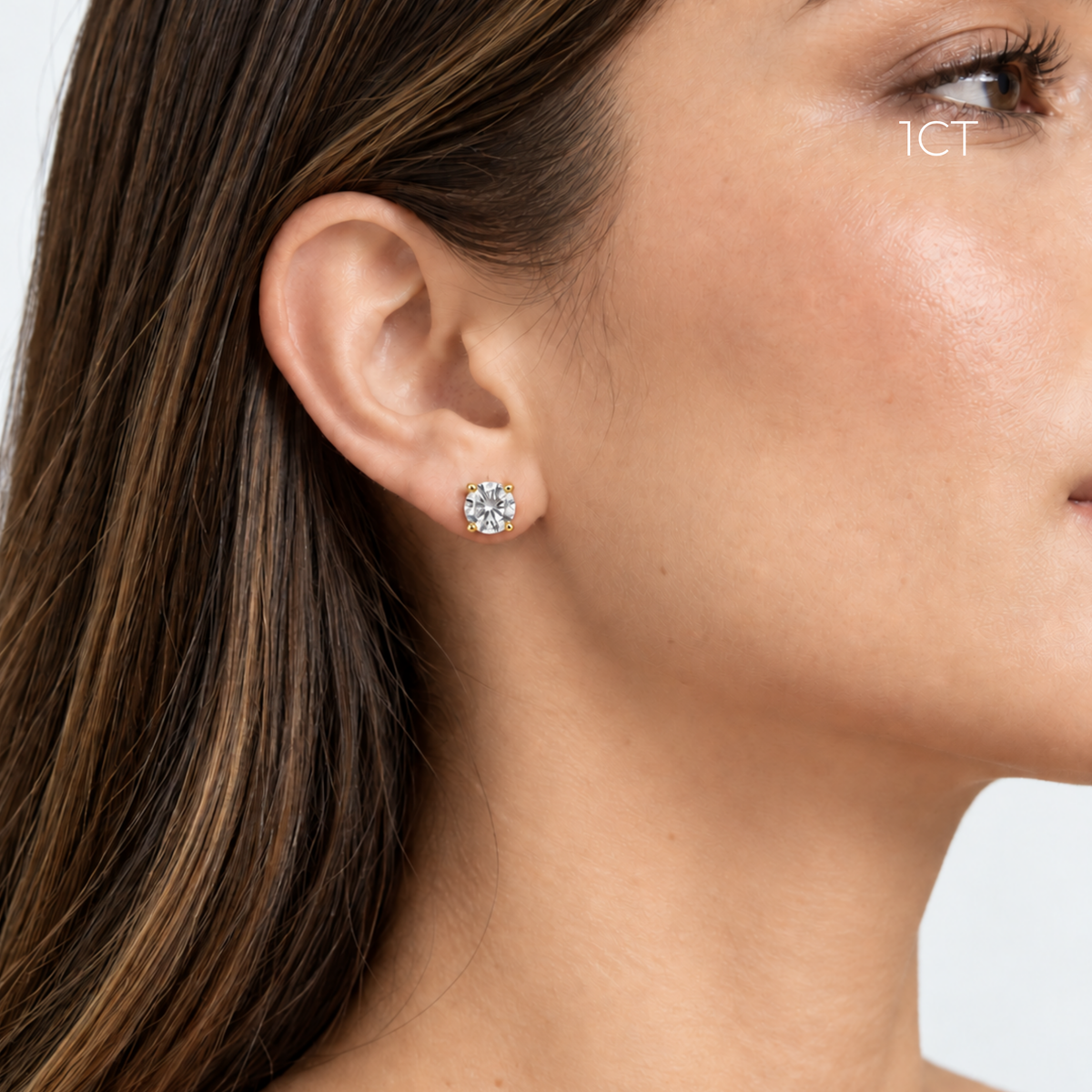 Gold Romy Round Stud Earrings