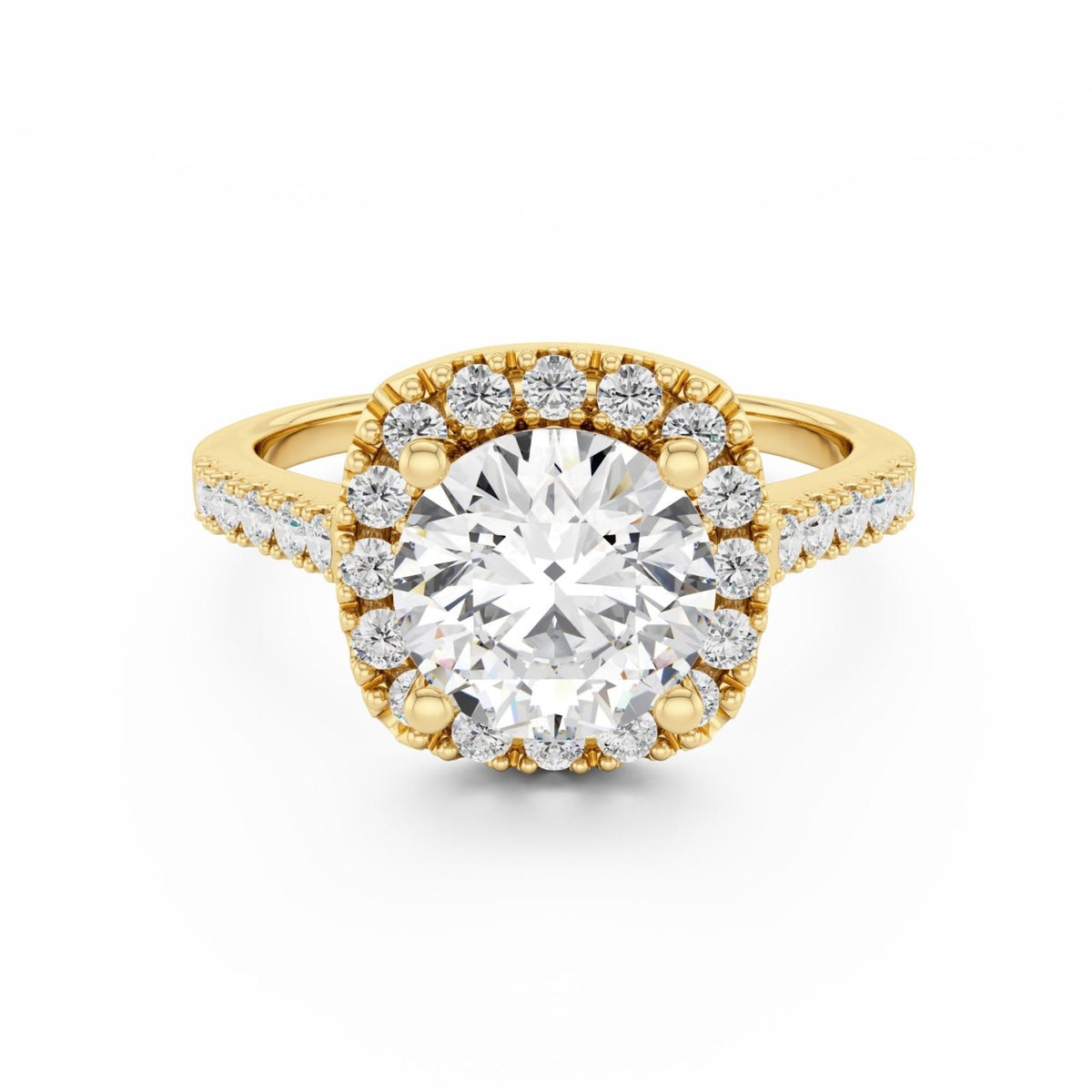 Gold Iced Square Halo Ring - Luxe Emporium x
