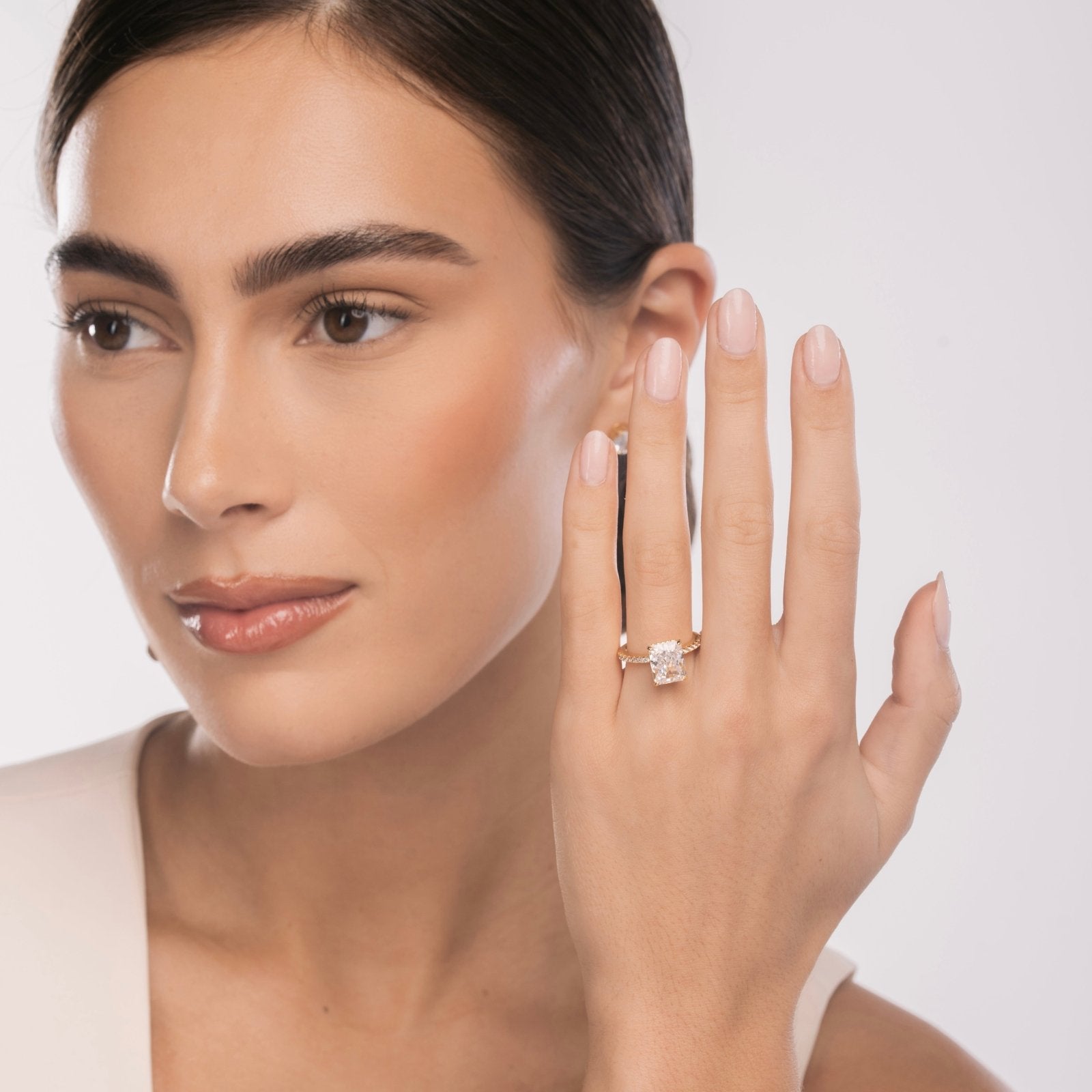 Gold Radiant Cut Jasmine Ring - Luxe Emporium x