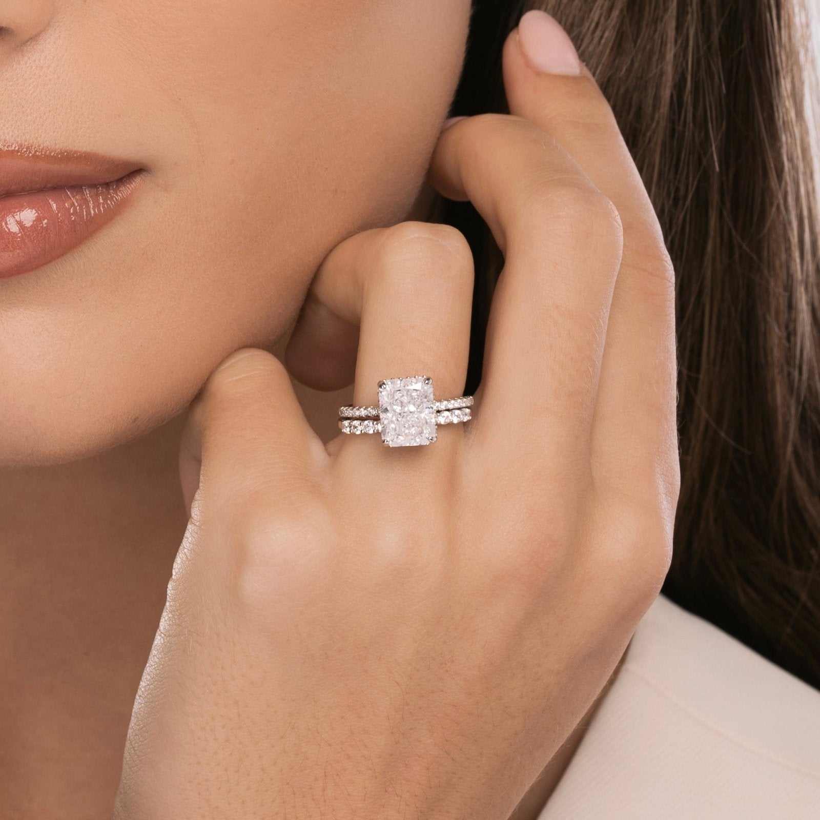 Sterling Silver Radiant Cut Jasmine Ring - Luxe Emporium x