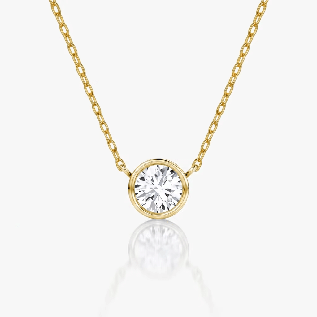 Gold Zia Bezel Necklace