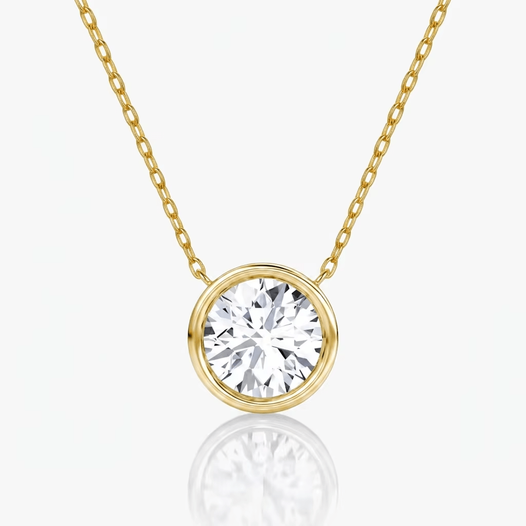 Gold Zia Bezel Necklace