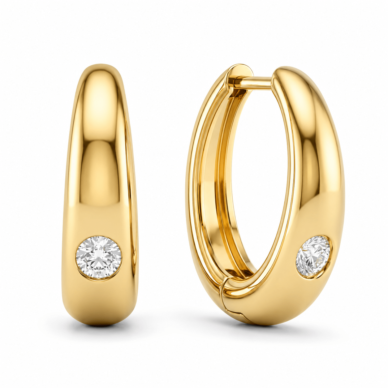 Gold Evelina Huggie Hoop Earrings - Luxe Emporium x
