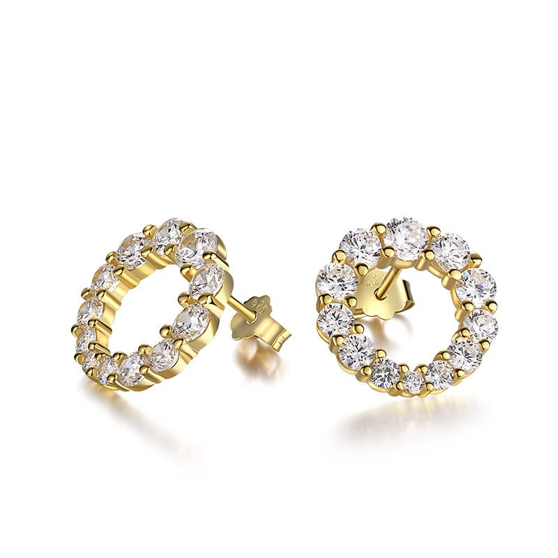 Gold Open Halo Earrings