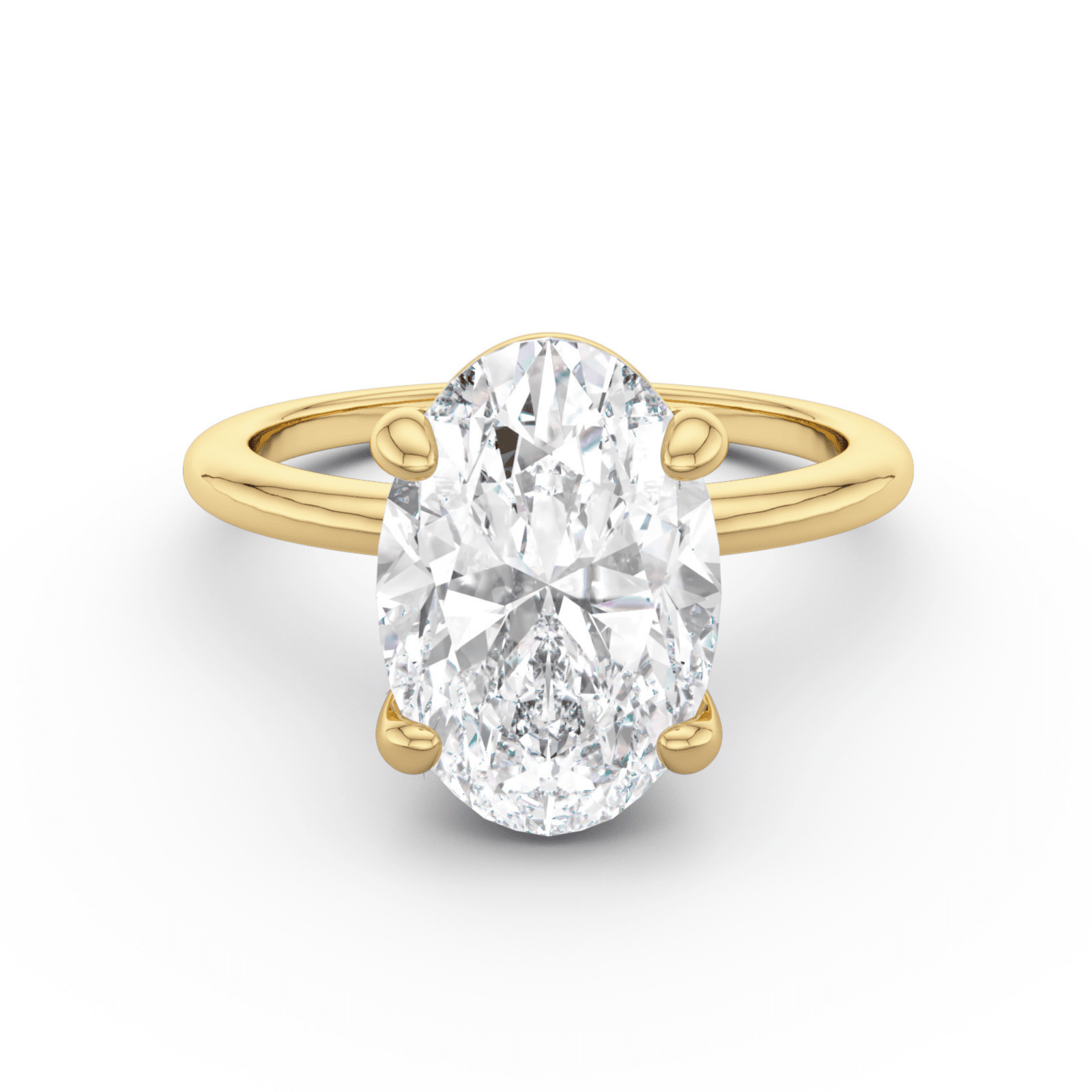 Gold Plain Band Solitaire Wedding Set - Luxe Emporium x