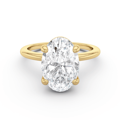 Gold Plain Band Solitaire Wedding Set - Luxe Emporium x