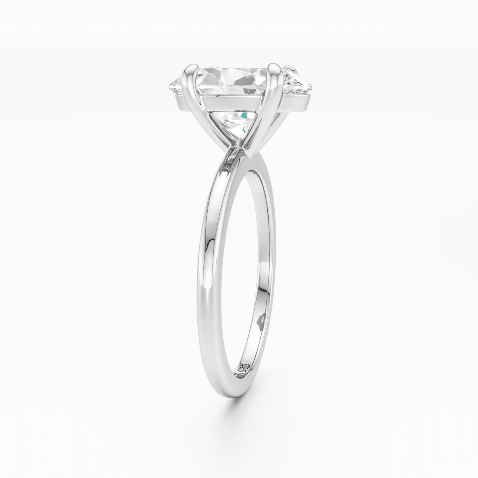 Sterling Silver Plain Band Solitaire Ring - Luxe Emporium x