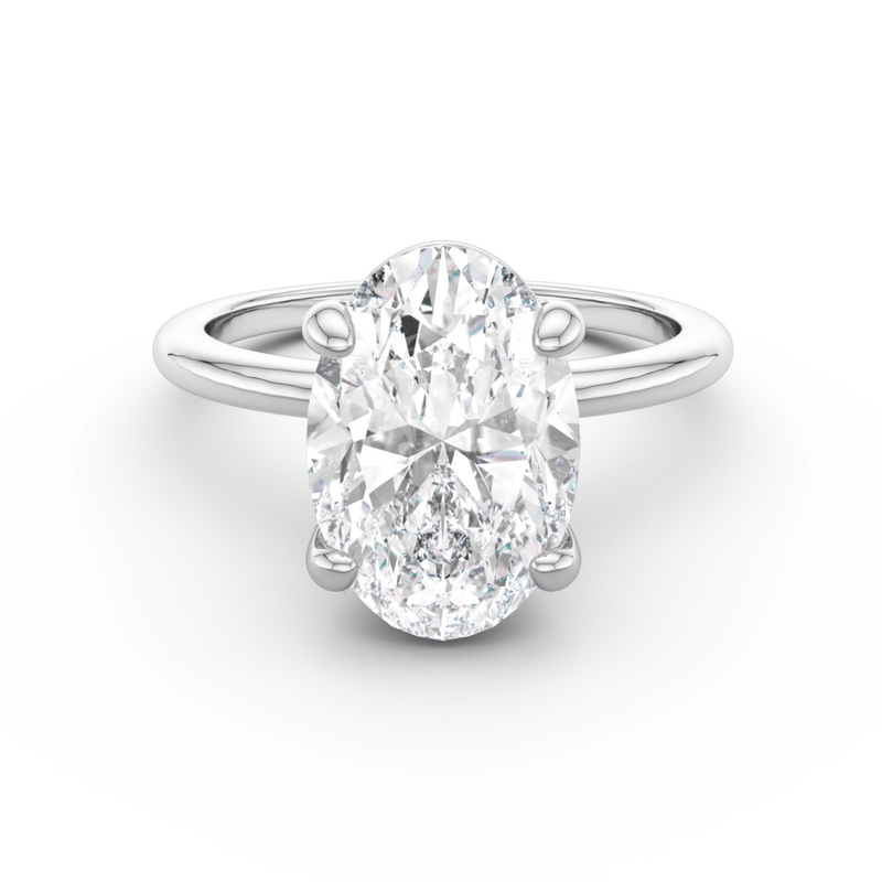 Silver Plain Band Solitaire x Aurelia Wedding Set - Luxe Emporium x
