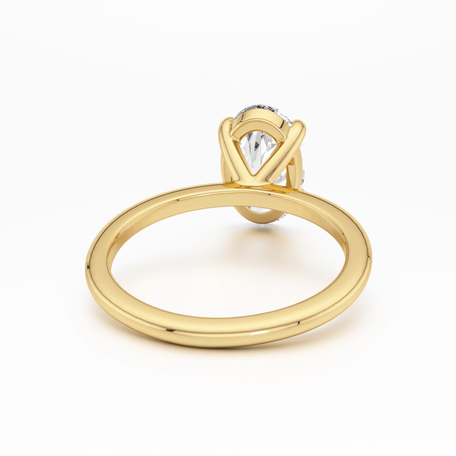 Gold Plain Band Solitaire Ring - Luxe Emporium x