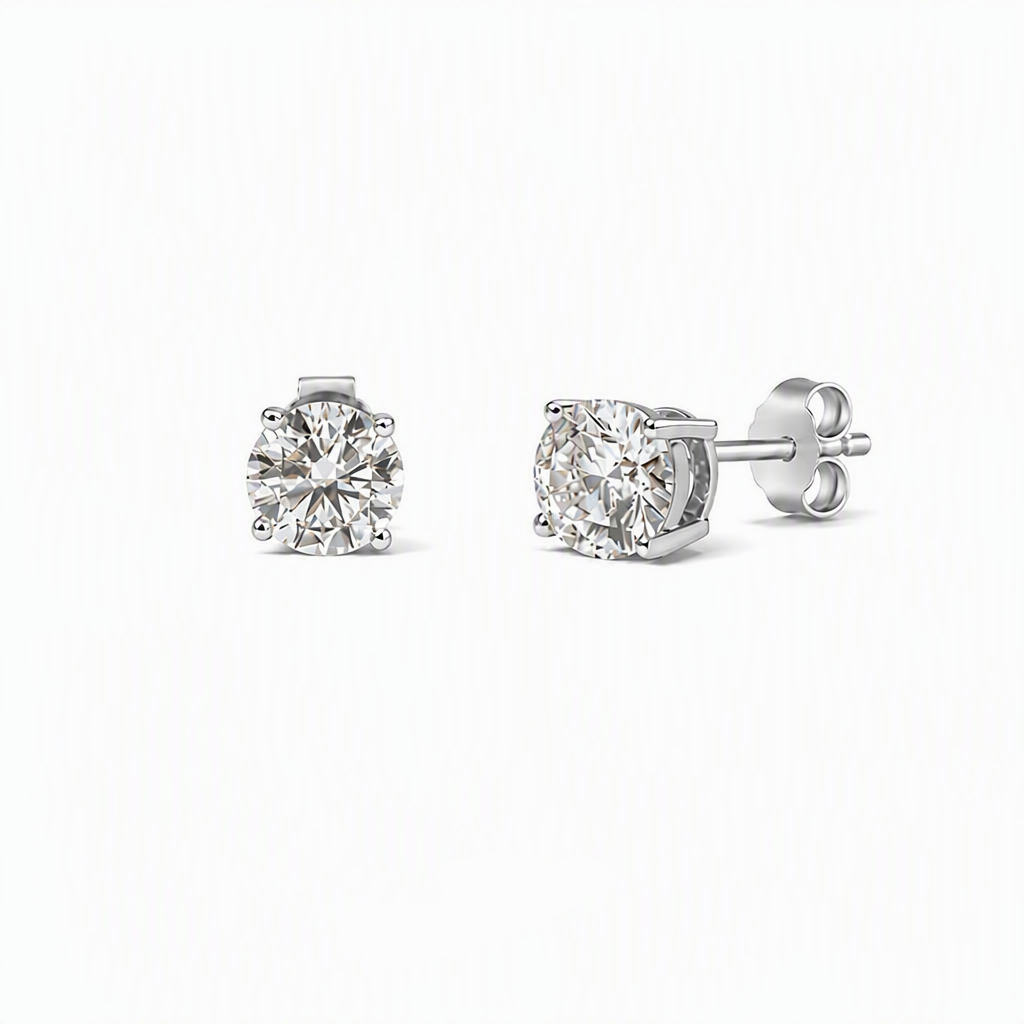 Sterling Silver Romy Round Stud Earrings