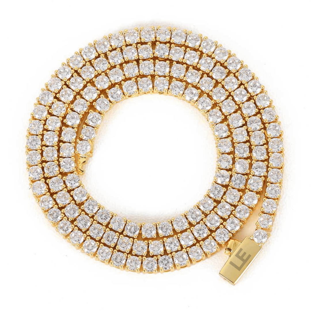 Premium Gold Large Tennis Chain Necklace (5mm) - Luxe Emporium x
