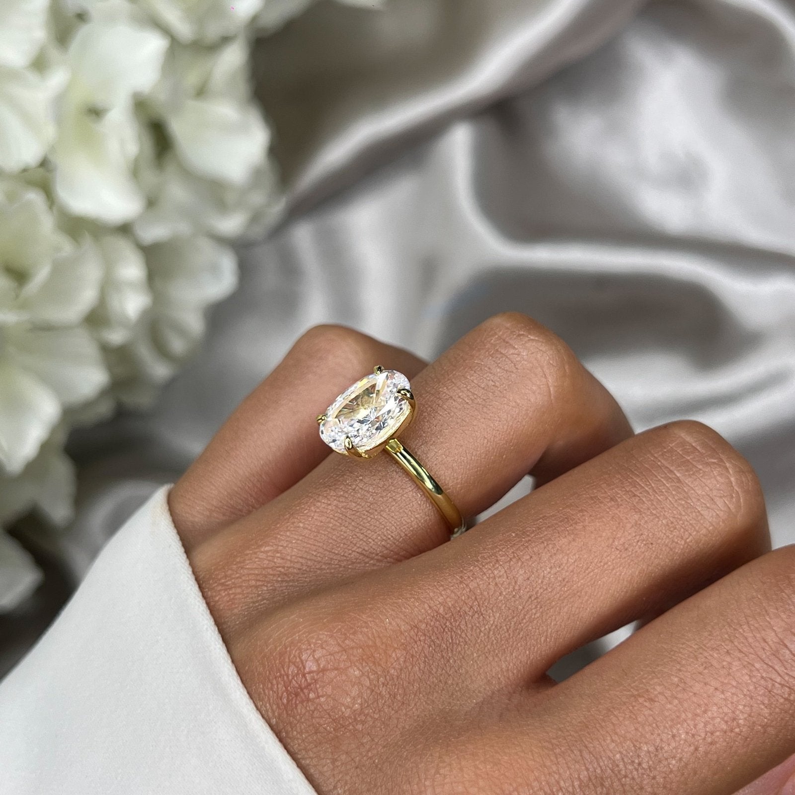 Gold Plain Band Solitare Ring (Launching 03.09.23) - Luxe Emporium x