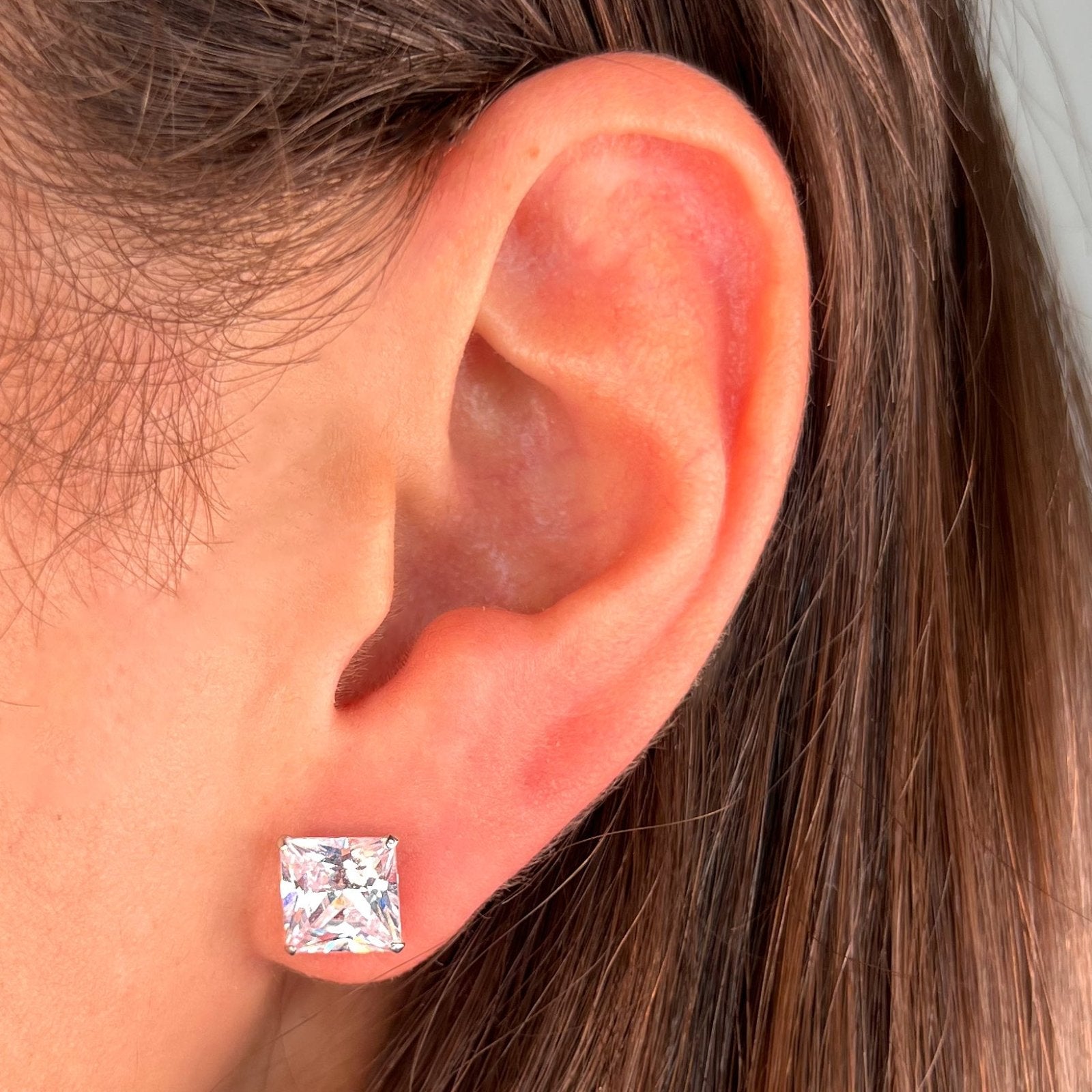 Sterling Silver Square Stud Earrings - Luxe Emporium x