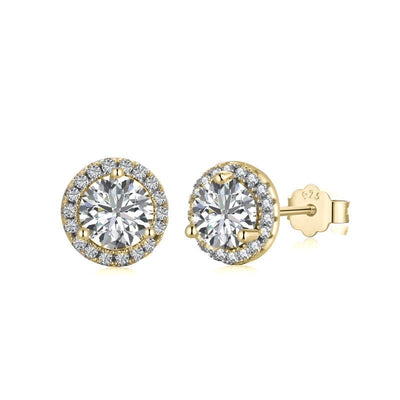 Gold Mini Halo Earrings - Luxe Emporium x