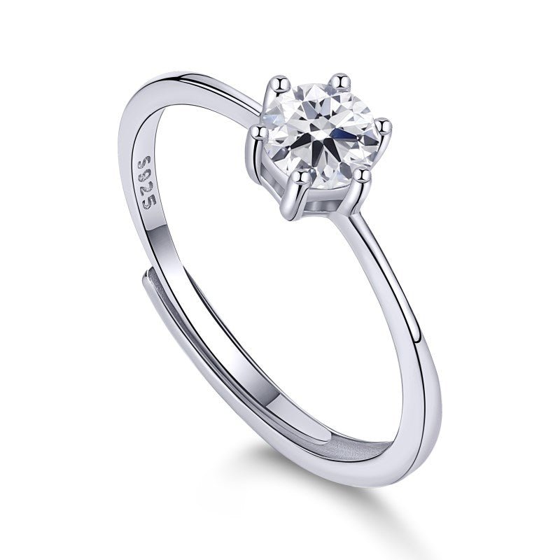 Sterling Silver Adjustable Radiant Cut Ring