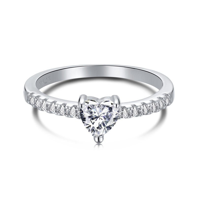 Sterling Silver Heart Promise Ring - Luxe Emporium x
