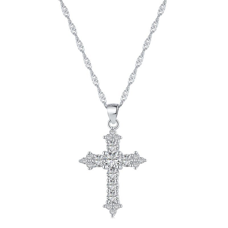 Sterling Silver Alya Cross Necklace - Luxe Emporium x