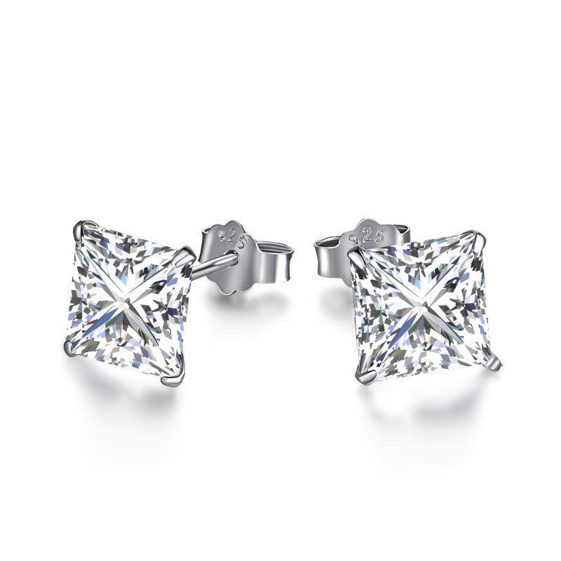 Sterling Silver Square Stud Earrings - Luxe Emporium x