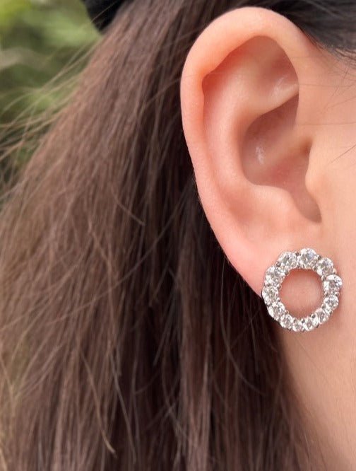 Sterling Silver Open Halo Earrings - Luxe Emporium x