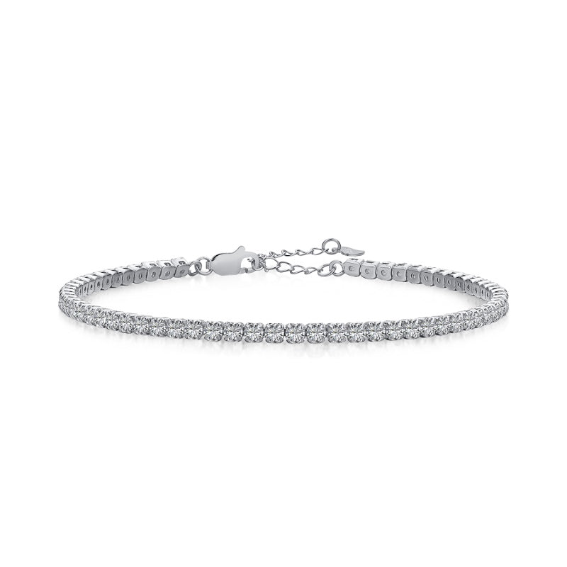 Sterling Silver 3mm Tennis Anklet - Luxe Emporium x