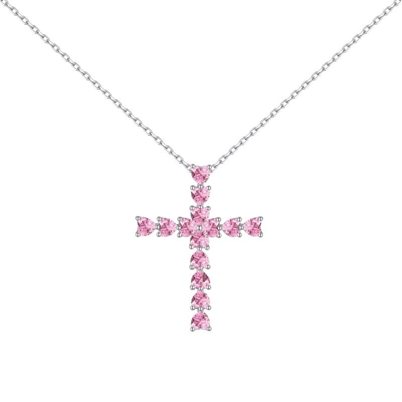 Sterling Silver Amour Mini Cross Necklace - Luxe Emporium x