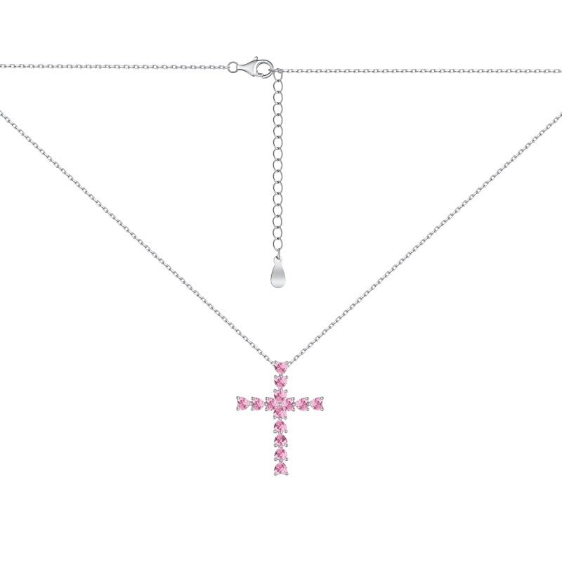 Sterling Silver Amour Mini Cross Necklace - Luxe Emporium x