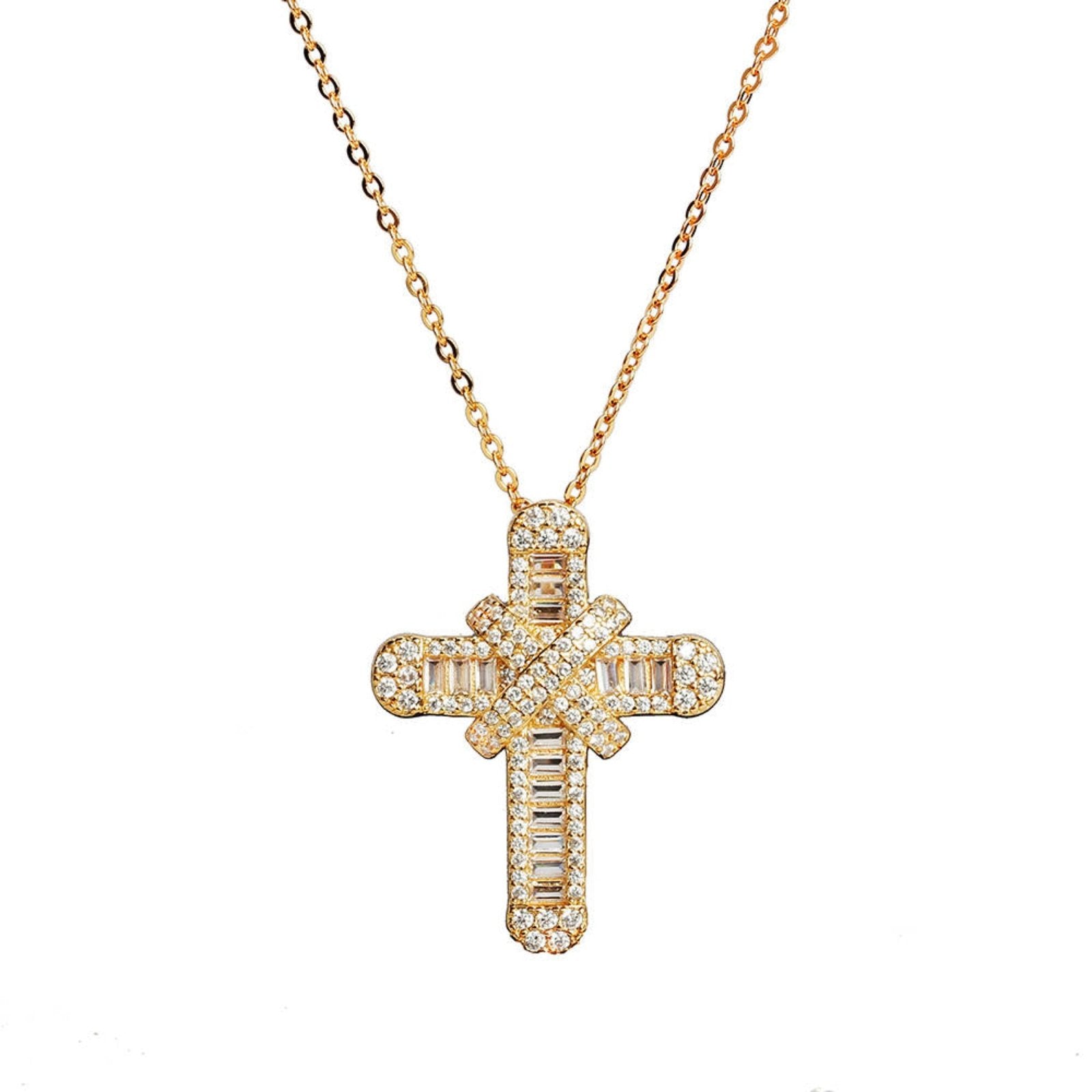 Gold Adjustable Chain Cross Pendant Necklace - Luxe Emporium x