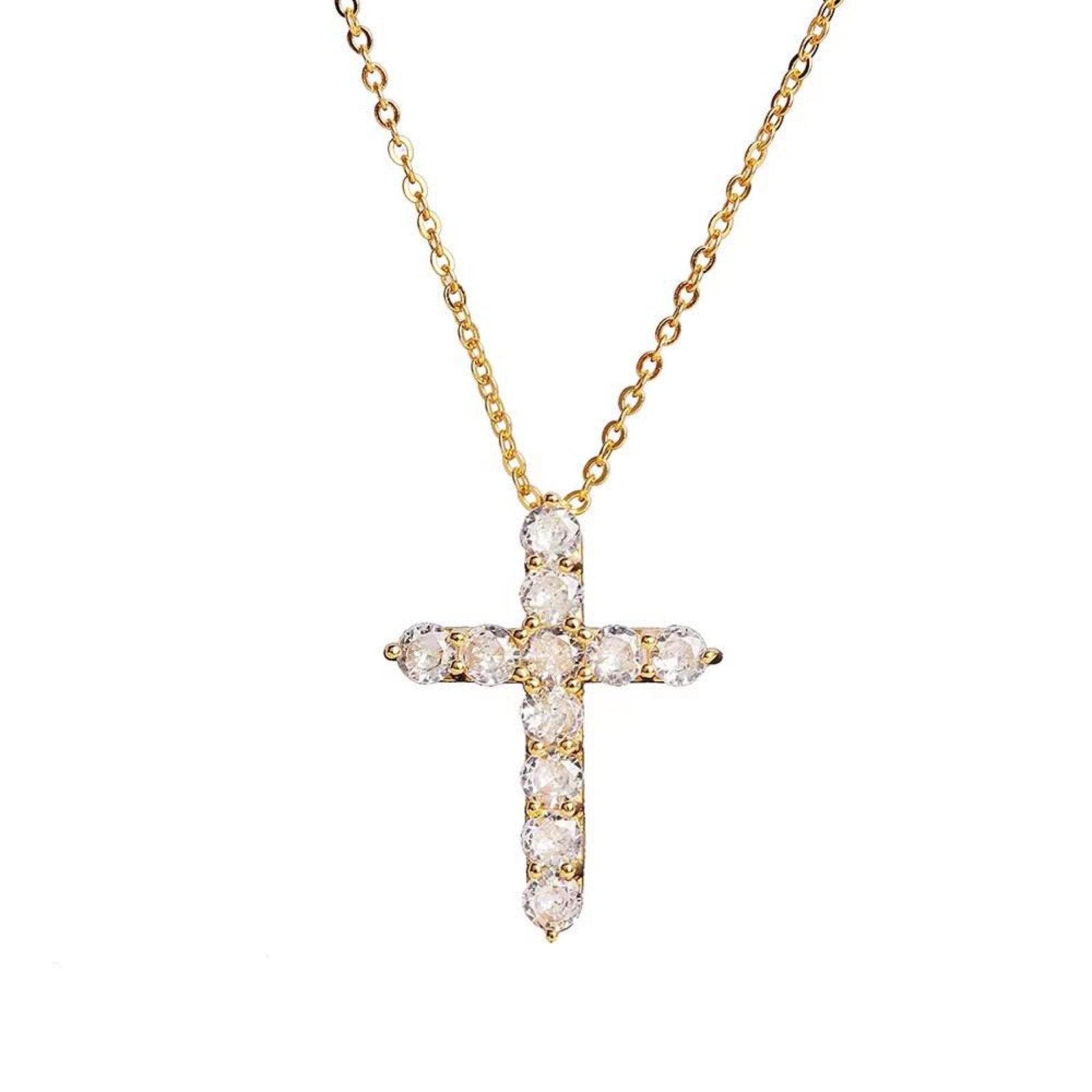 Gold Mini Cross Pendant Necklace - Luxe Emporium x