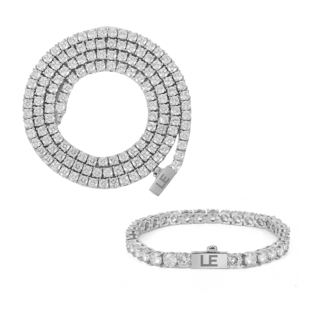 5MM Tennis Chain Necklace and Bracelet Set - Luxe Emporium x